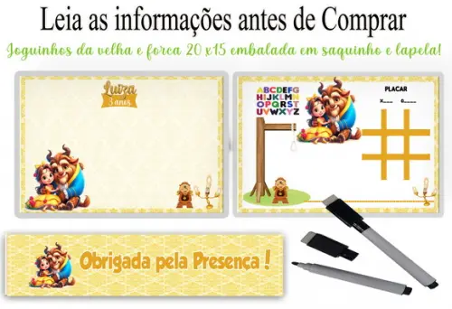Lousa Magica + Canetinha para Festa Bela e a Fera da Disney