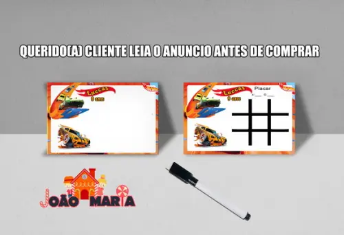 Lousa Magica + Jogo da Velha Lembrancinhas Hot Wheels