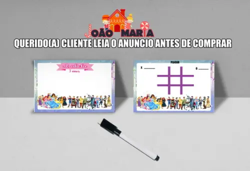 Lousa Magica + Jogo da Velha Principes e Princesas Disney