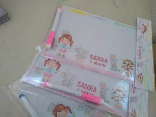 Lousa Magica 20x15 Personalizada Circo Rosa