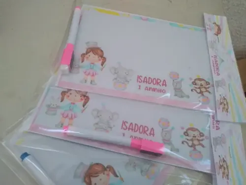 Lousa Magica 20x15 Personalizada Circo Rosa