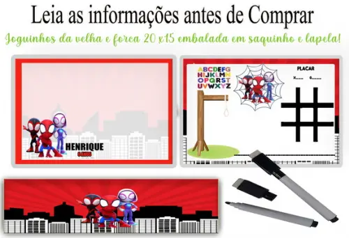 Lembrancinhas de aniversario do Homem aranha-spider-man- Lousa Ma