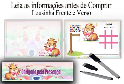 Lousa Magica 3x1 com Canetinha Capivara