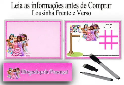 Lousa Magica 3x1 com Canetinha da Barbie