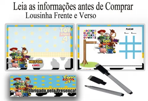 Lousa Magica 3x1 com Canetinha Lembrancinhas do Toy Story