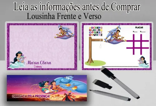 Lousa Magica 3x1 com Canetinha Lembrancinhas da Jasmine