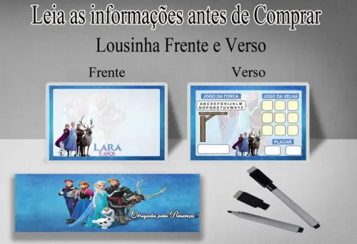 Lousa Magica 3x1 com Canetinha Personalizada Frozen