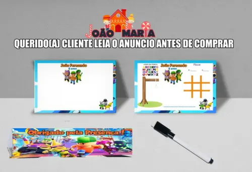 Lousa Magica 3x1 com Canetinha Personalizada Stumble Guys