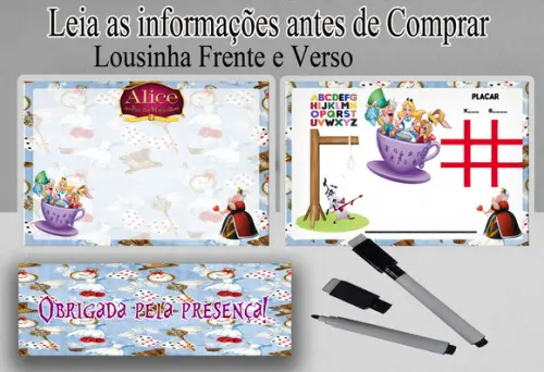 Lousa Magica 3x1 da Alice no Pais das Maravilhas