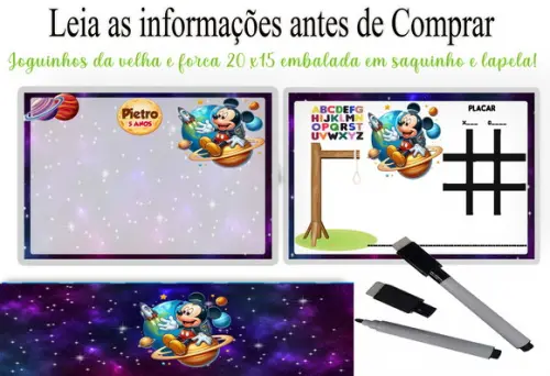 Lousa Magica 3x1 e Canetinha Mickey Astronauta