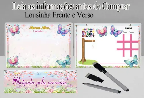 Lousa Magica 3x1 Lembrancinhas do Jardim das Borboletas