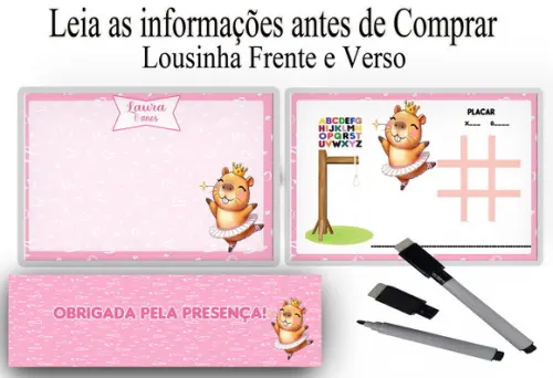 Lousa Magica 3x1 Lembrancinhas de Festa da Capivara
