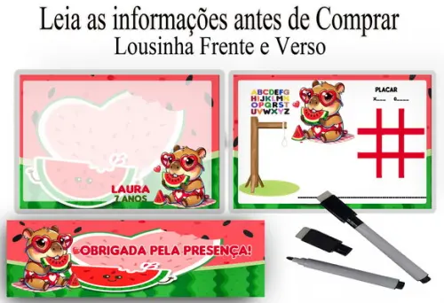 Lousa Magica 3x1 para Festa de Aniversario da Capivara
