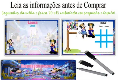 Lousa Magica 3x1para Festa Mickey e Minnie Realeza
