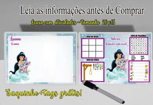 Lousa Magica 4x1 com Atividades da Jasmine