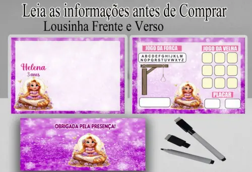 Lousa Magica com Canetinha da Rapunzel