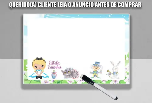 Lousa Magica com Canetinha para Lembrancinhas da Alice