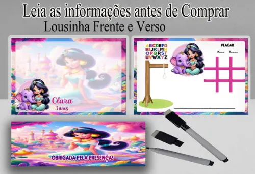 Lousa Magica da Princesa Jasmine e Aladim