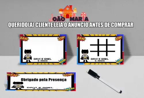 Lousa Magica e Canetinha Personalizada Batman
