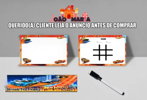 Lousa Magica e Canetinha Personalizada Hot Wheels