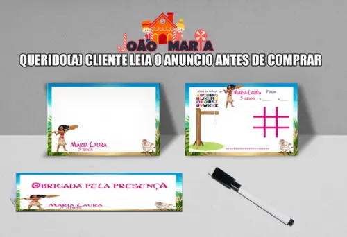 Lousa Mágica e Canetinha Personalizada da Moana