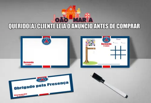 Lousa Magica e Canetinha Personalizada Paris Saint-germain