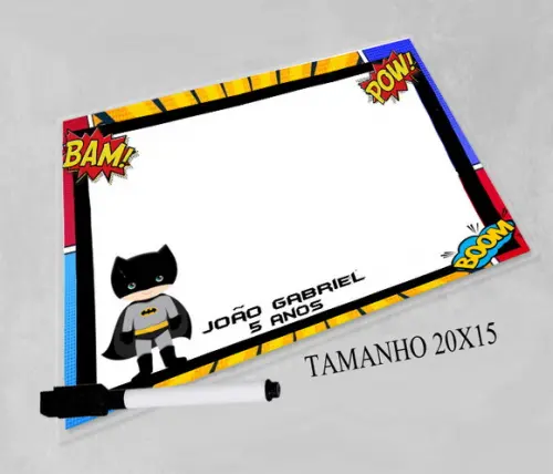 Lousa Magica e Canetinha Personalizado do Batman