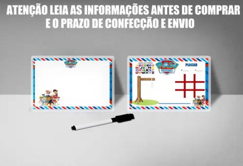 Lousa Magica Frente e Verso + Canetinha da Patrulha Canina