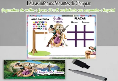 Lousa Magica Lembrancinhas Joguinhos Rapunzel