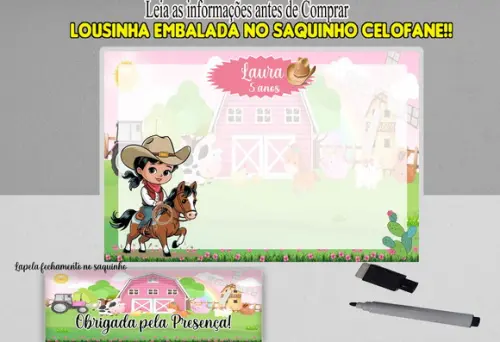 Lousa Magica para Lembrancinhas Boiadeira