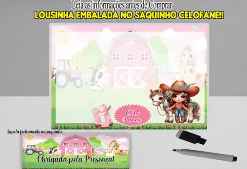Lousa Mágica para Lembrancinhas Boiadeira