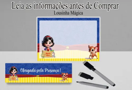 Lousa Magica para Lembrancinhas da Branca de Neve