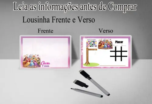 Lousa Mágica Personalizada 3x1 Principes da Disney