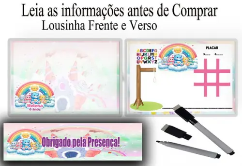 Lousa Magica Personalizada dos Ursinhos Carinhosos