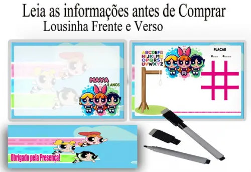 Lousa Magica Personalizada Meninas Super Poderosas