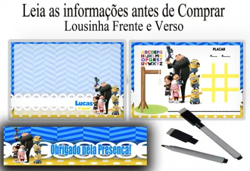 Lousa Magica Personalizada Meu Malvado Favorito