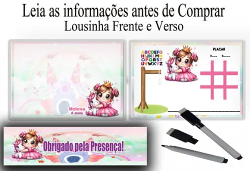 Lousa Magica Personalizada Unicornio