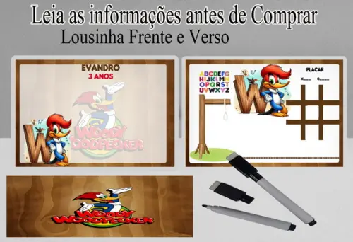Lousa Magica Verso com Joguinhos do Pica Pau