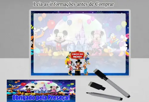 Lousa Magica Personalizado Mickey Circo Magico