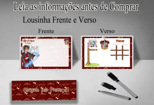 Lousa Magica+ Canetinha Lembrancinhas  do Harry Potter Lousa 3x1