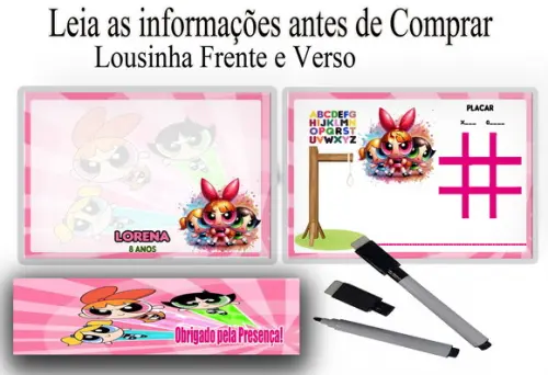 Lousa Magica3x1 Lembrancinhas Meninas Super Poderosas