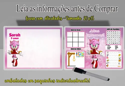 Lousa Magica4x1 com Atividades da Amy Rose