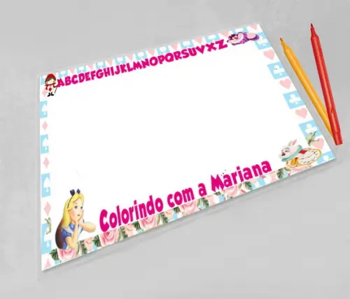Lousa para Colorir 2em 1 Alice no Pais das Maravilhas