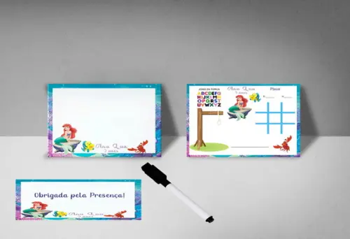 Lousa Personalizada Frente e Verso Ariel Linguado e Sebastia