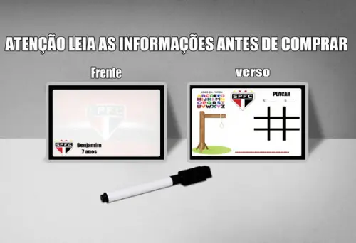 Lousa Personalizada Frente e Verso do São Paulo