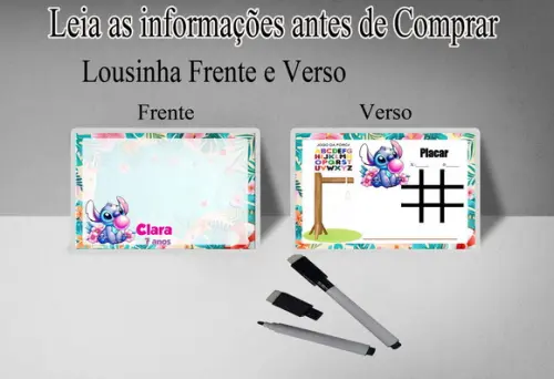 Lousinha 3x1 com Canetinha Magica Personalizada do Stitch