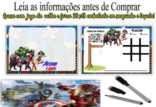 Lousinha 3x1 Frente e Verso Super Herois da Marvel