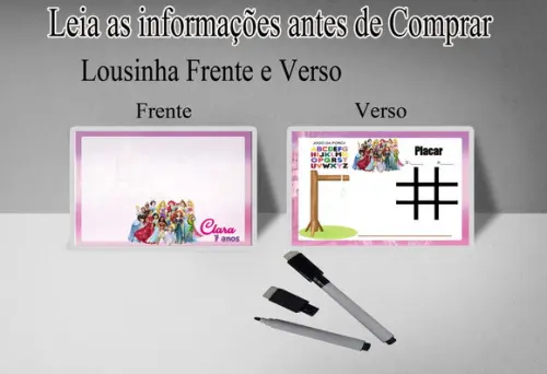Lousinha e Canetinha Personalizada das Princesas Disney