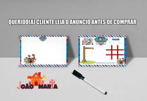 Lousinha e Canetinha Personalizada da Patrulha Canina