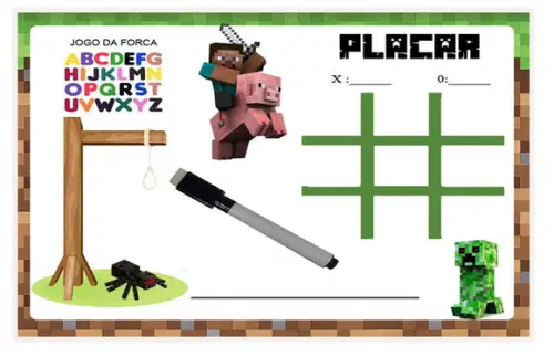 Lousinha Jogo da Velja e Forca Personalizada do Minecraft